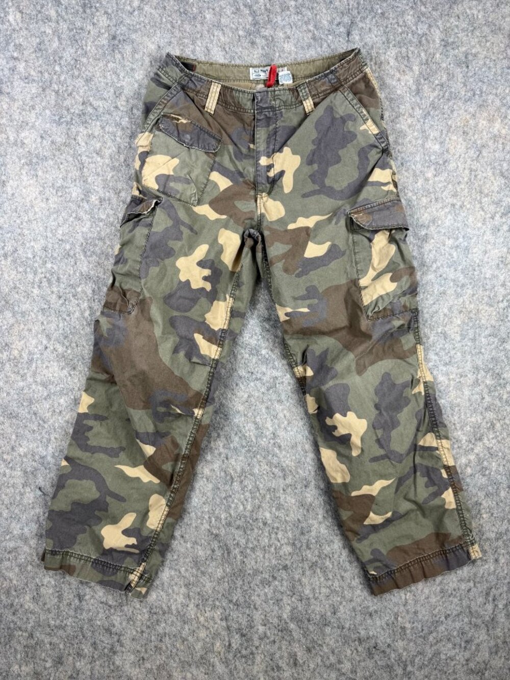 Vintage Mens Old Navy Camo Pants Cargo Sz 33 Woodland